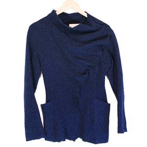 Anthropologie Gro Abrahamsson blue asymmetrical sweater sz S